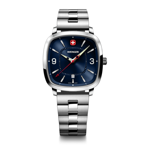 Herrenuhr silber-blau Ø 37 mm