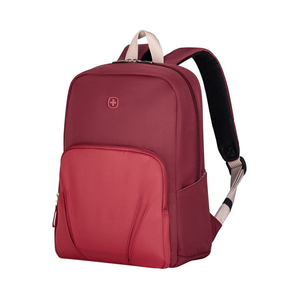 Laptop-Rucksack für bis zu 15,6 Zoll, rot Trolleyriemen für komfortables Reisen mit mehreren Gepäckstücken