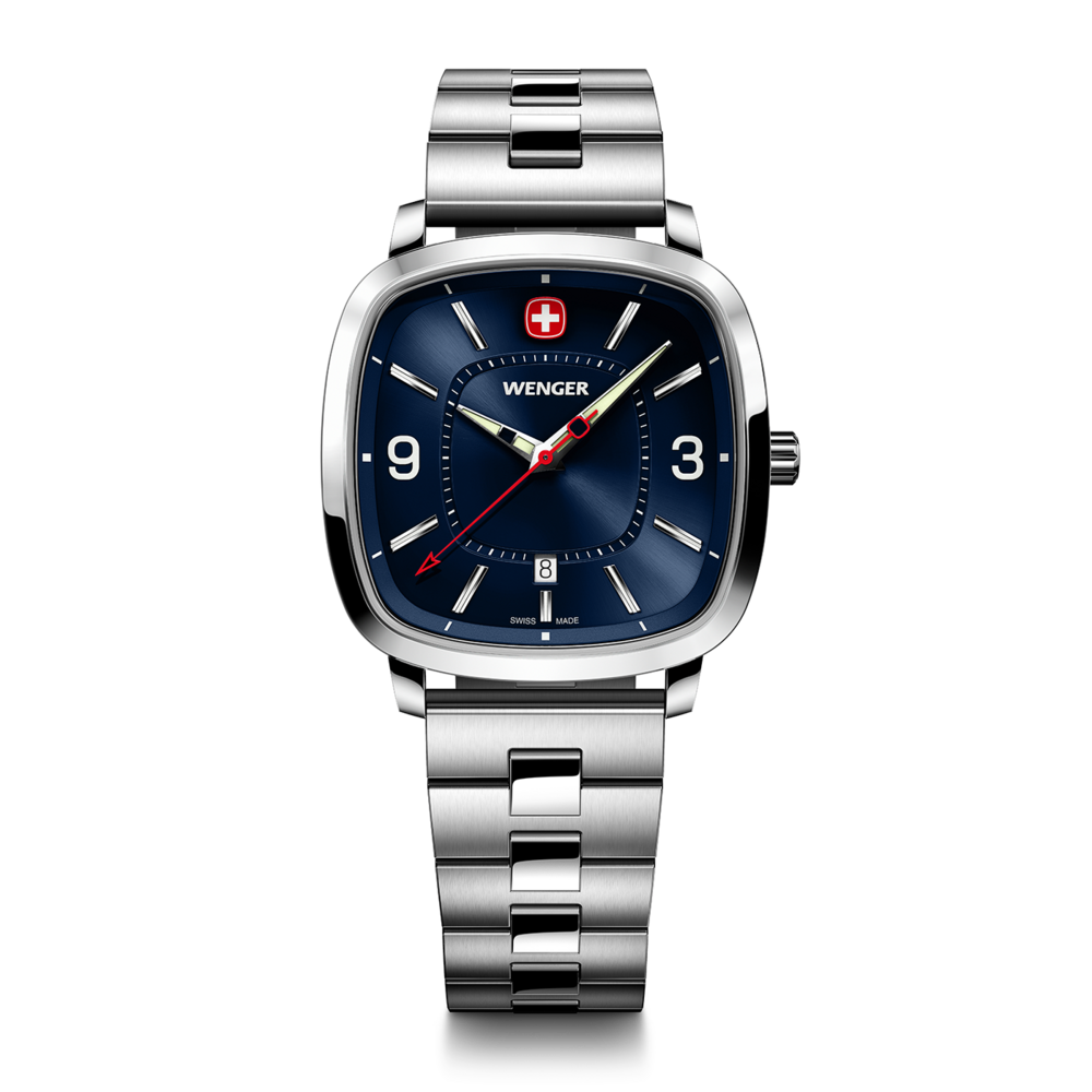 Herrenuhr silber-blau Ø 37 mm