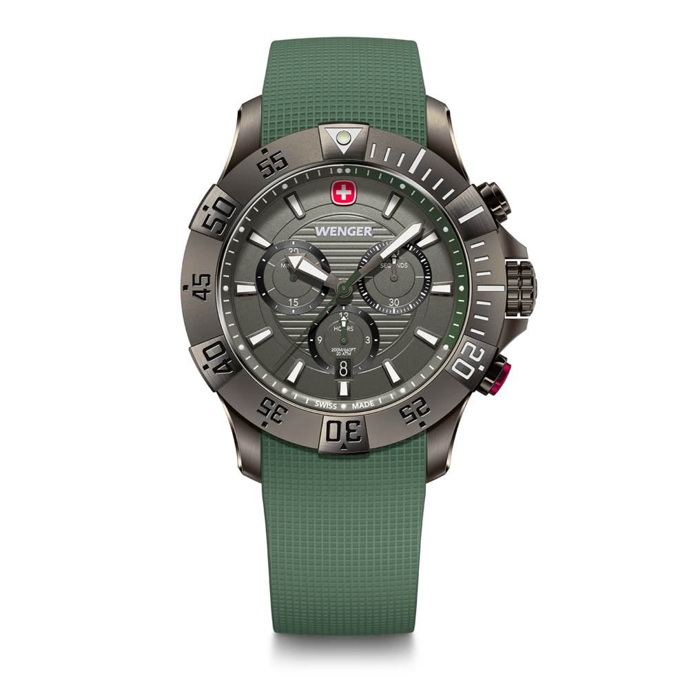 Chrono Herrenuhr grün-grau Ø 43 mm