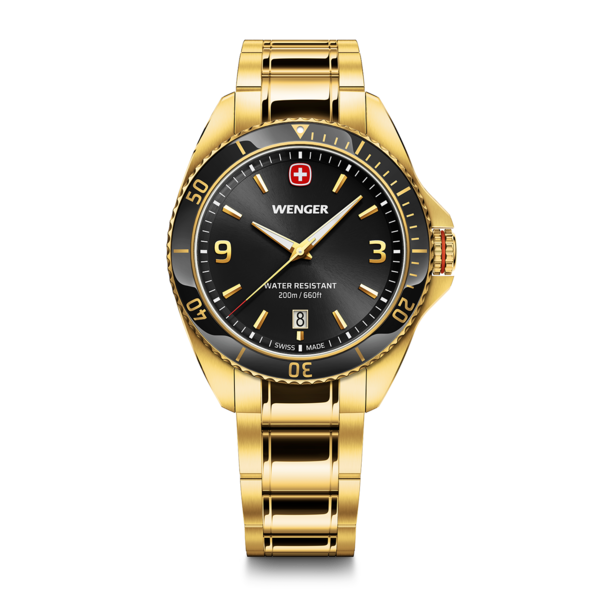 Herrenuhr schwarz-gold Ø 40 mm