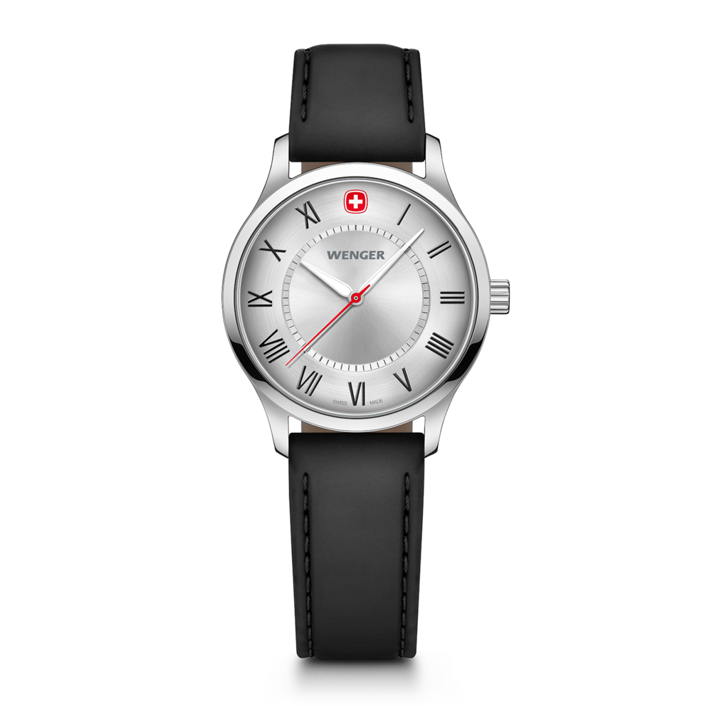 Damenuhr schwarz-silber Ø 34 mm