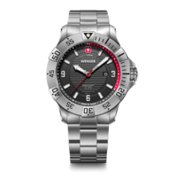 Herrenuhr silber-schwarz Ø 43 mm