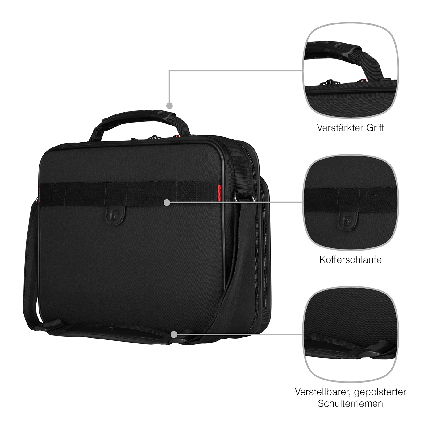 16 Zoll Laptop-Aktentasche, schwarz