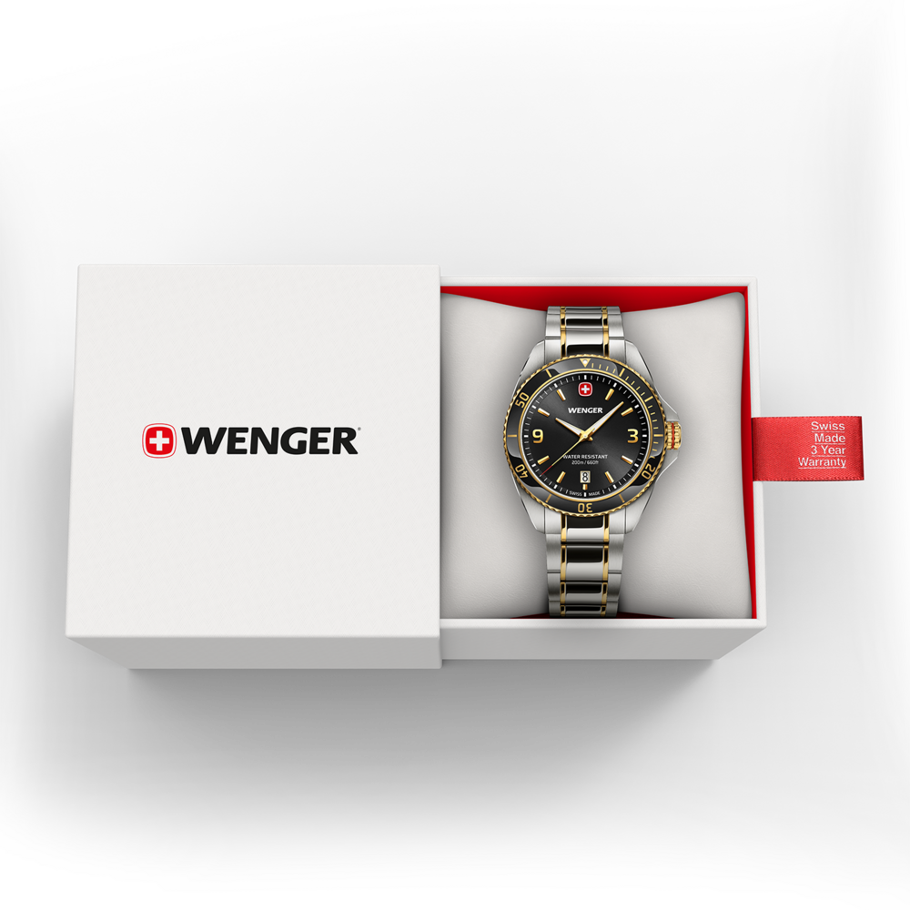 Herrenuhr schwarz-zweifarbig Ø 40 mm