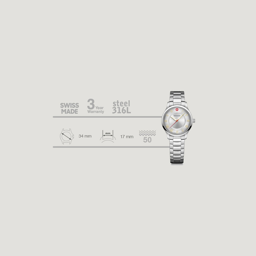 Damenuhr silber Ø 34 mm