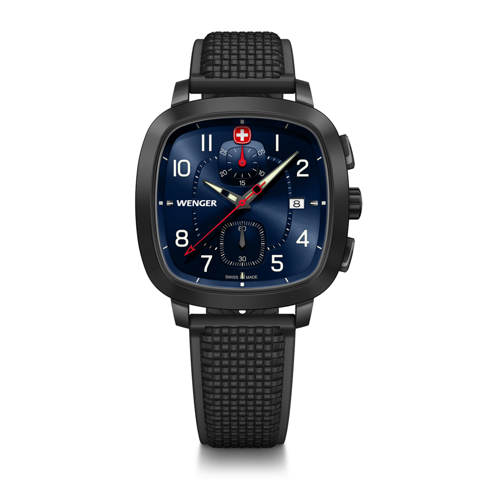 Chrono Herrenuhr schwarz-blau Ø 39,5 mm