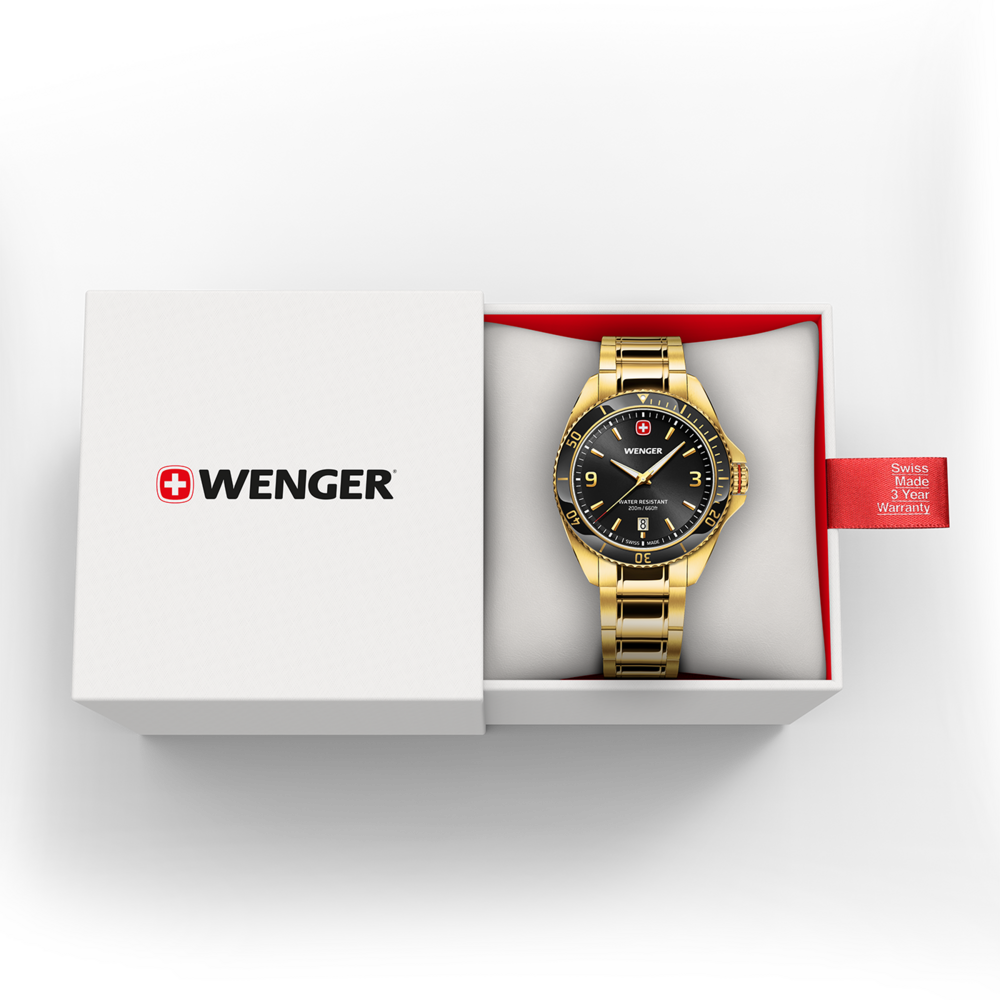Herrenuhr schwarz-gold Ø 40 mm