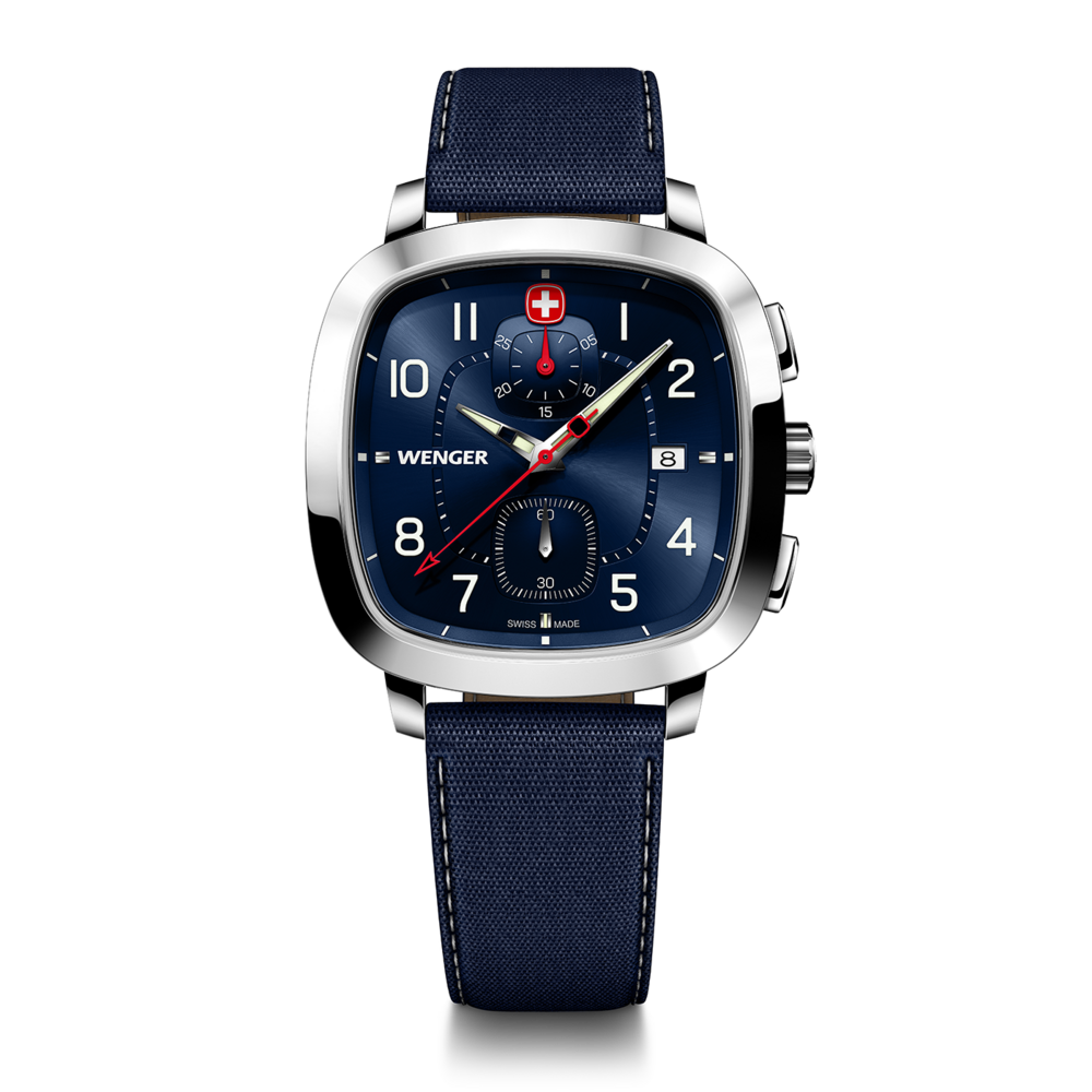 Chrono Herrenuhr blau-silber Ø 39,5 mm