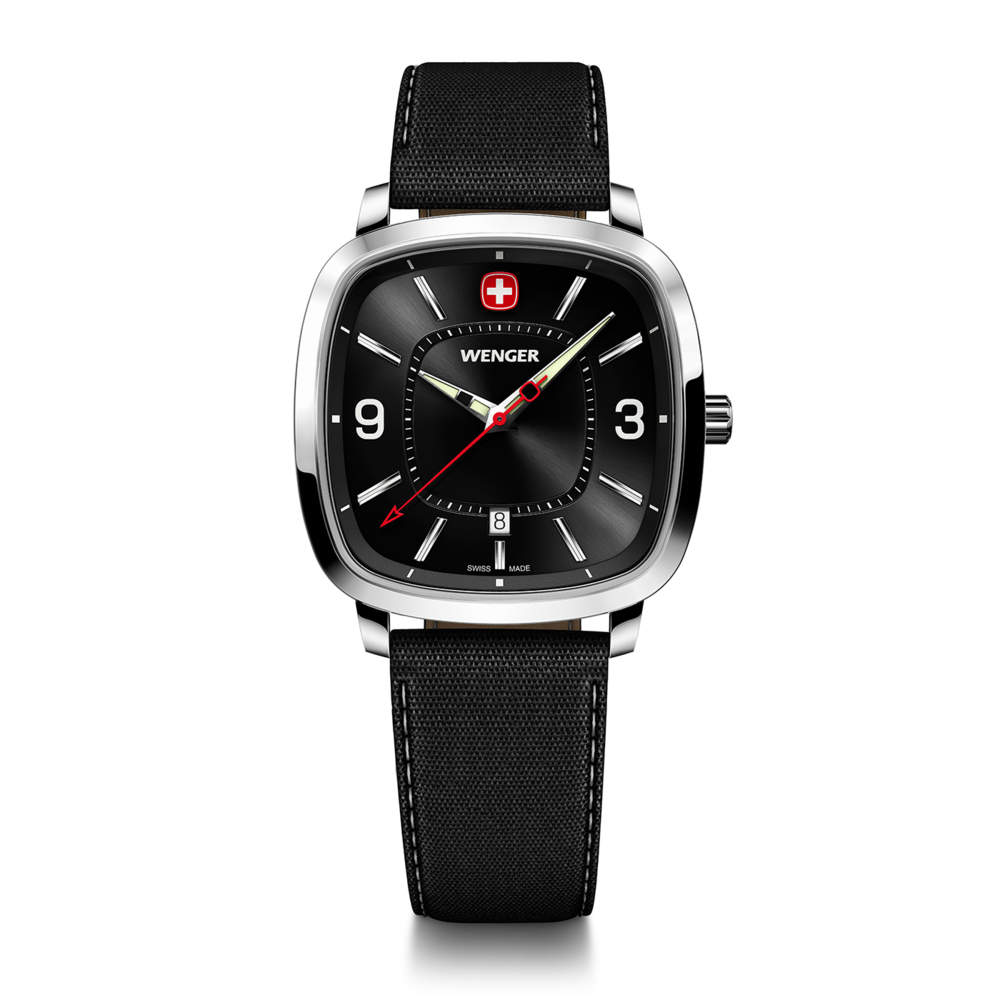 Herrenuhr schwarz-silber Ø 37 mm
