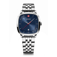 Herrenuhr silber-blau Ø 37 mm Eine zeitlose, klassische Uhr mit modernem Twist
