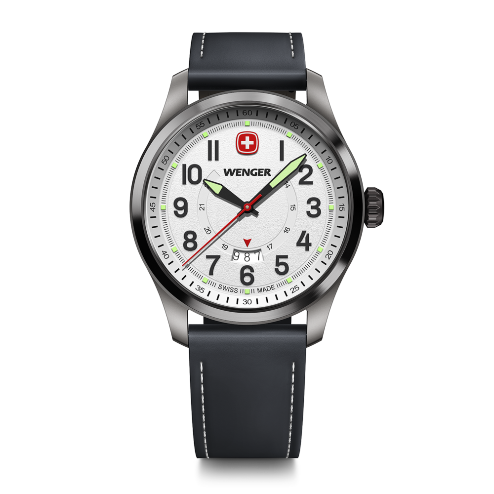 Herrenuhr schwarz-silber Ø 43 mm