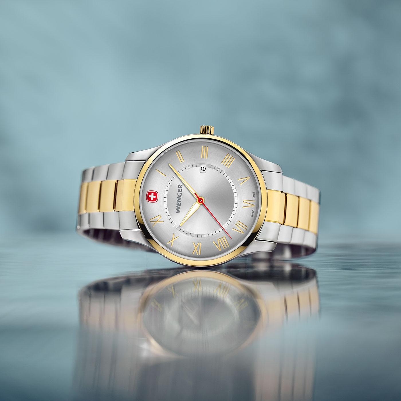Herrenuhr zweifarbig, silber Ø 42 mm