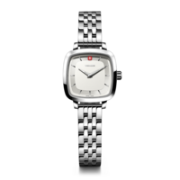 Damenuhr silber Ø 27 mm Eine zeitlose, klassische Uhr mit modernem Twist
