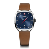 Herrenuhr braun-silber-blau Ø 37 mm Eine zeitlose, klassische Uhr mit modernem Twist