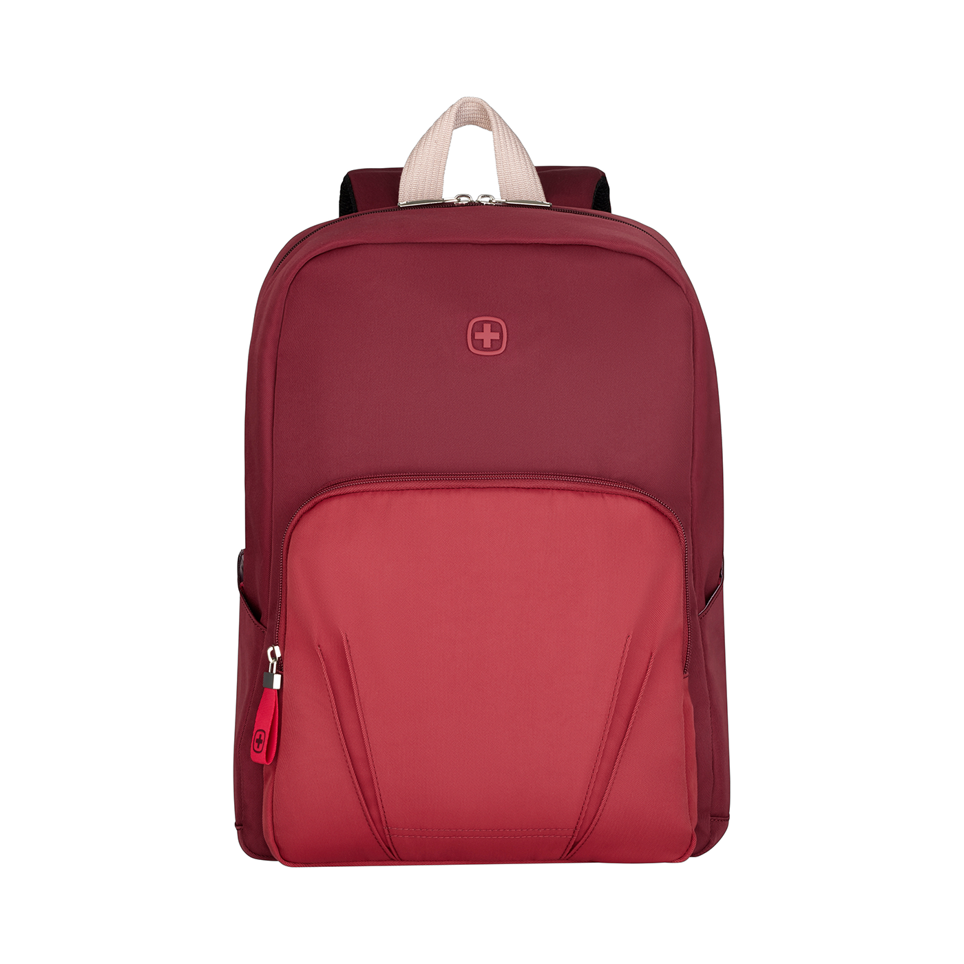 Laptop-Rucksack für bis zu 15,6 Zoll, rot Trolleyriemen für komfortables Reisen mit mehreren Gepäckstücken