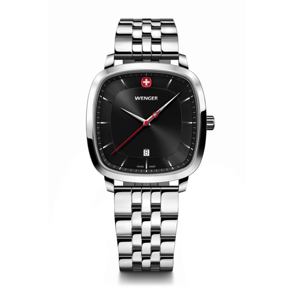 Herrenuhr silber-schwarz Ø 37 mm