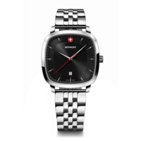 Herrenuhr silber-schwarz Ø 37 mm Eine zeitlose, klassische Uhr mit modernem Twist