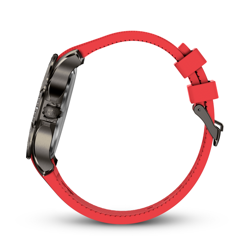 Herrenuhr rot-grau Ø 43 mm