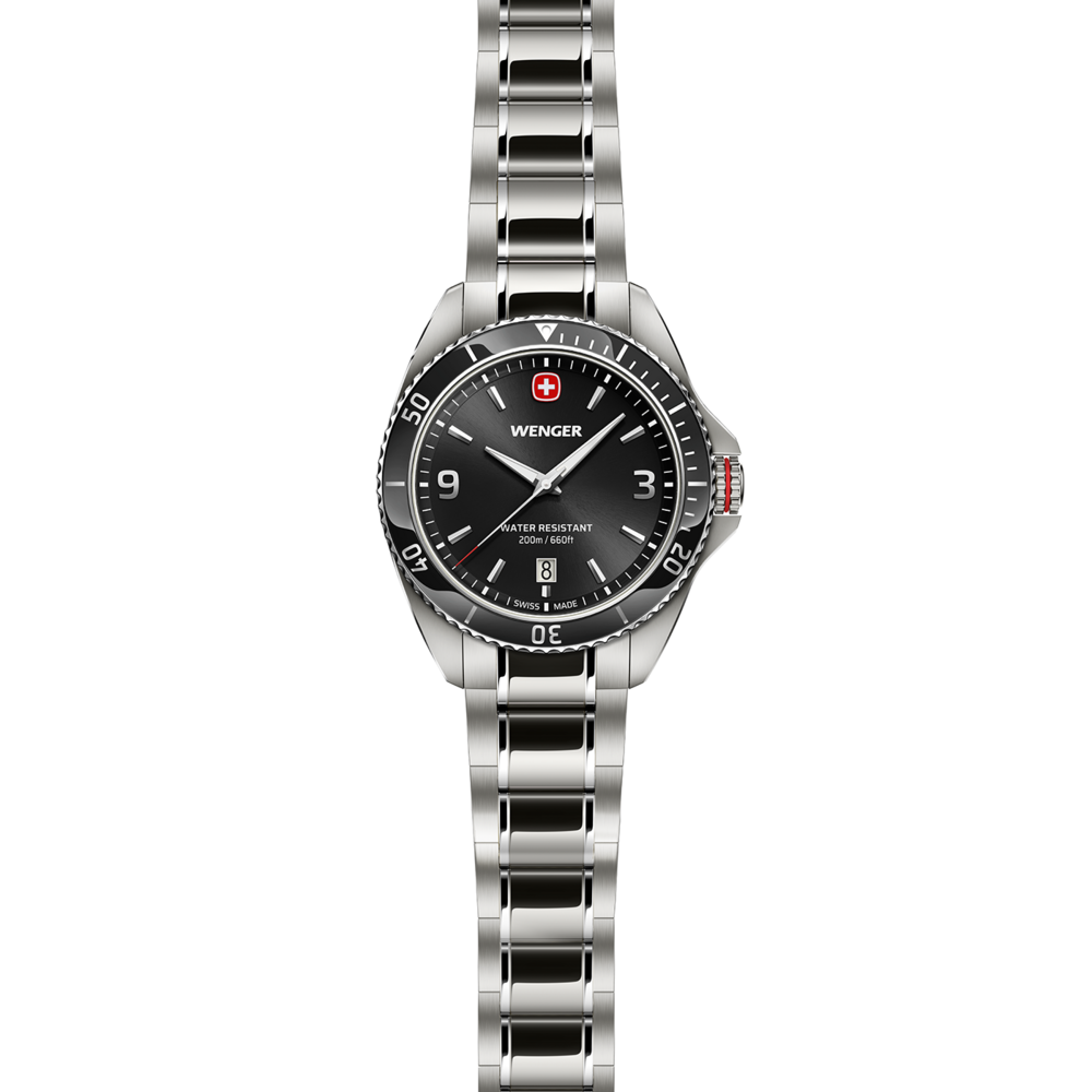 Herrenuhr schwarz-silber Ø 40 mm