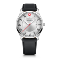 Herrenuhr schwarz-silber Ø 42 mm