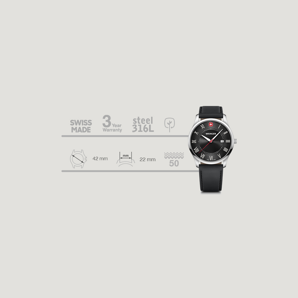 Herrenuhr schwarz Ø 42 mm