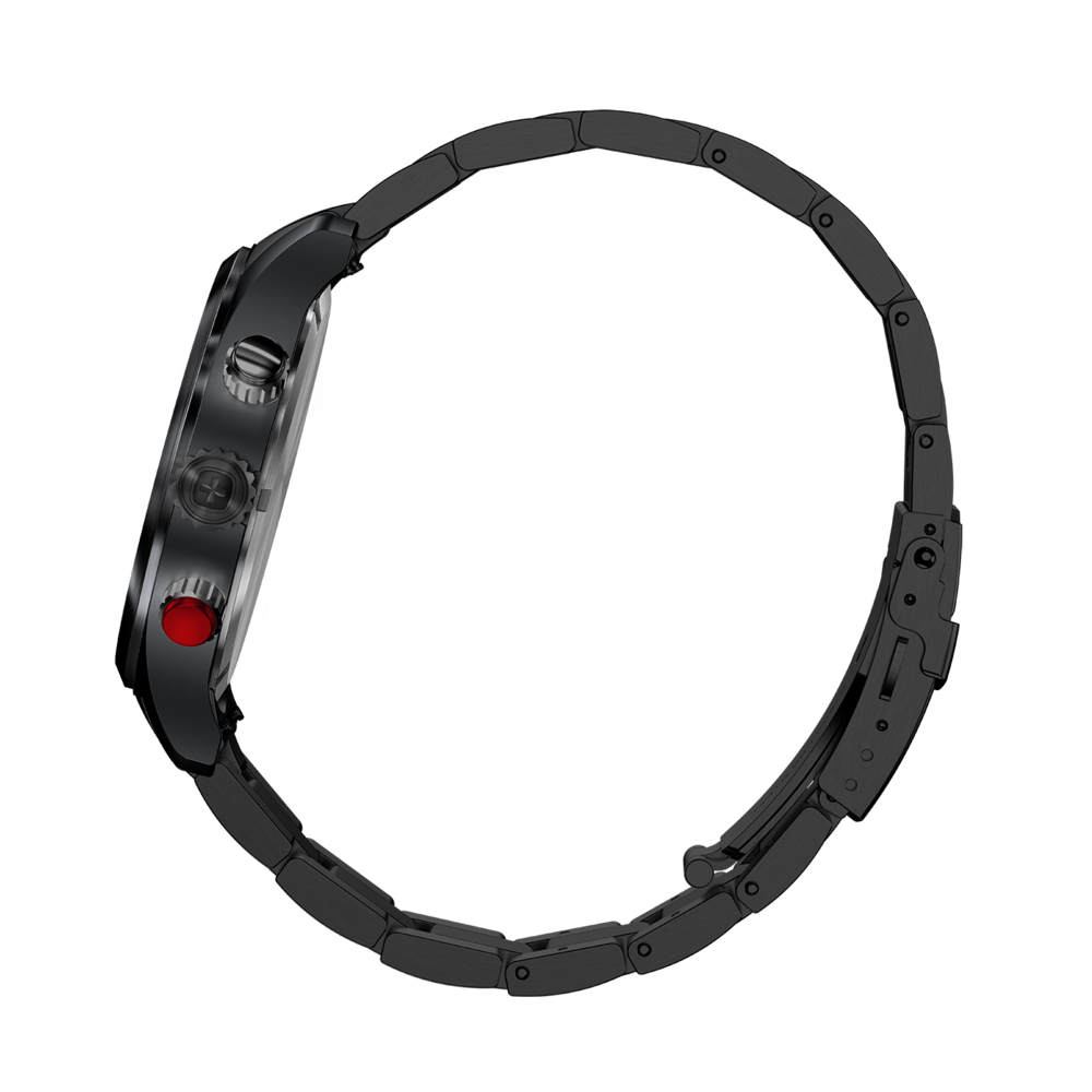 Chrono Herrenuhr schwarz, silikon Ø 43 mm