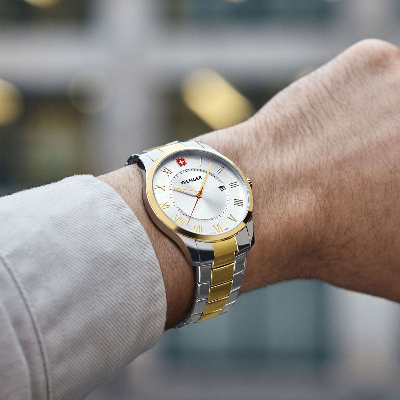 Herrenuhr zweifarbig, silber Ø 42 mm