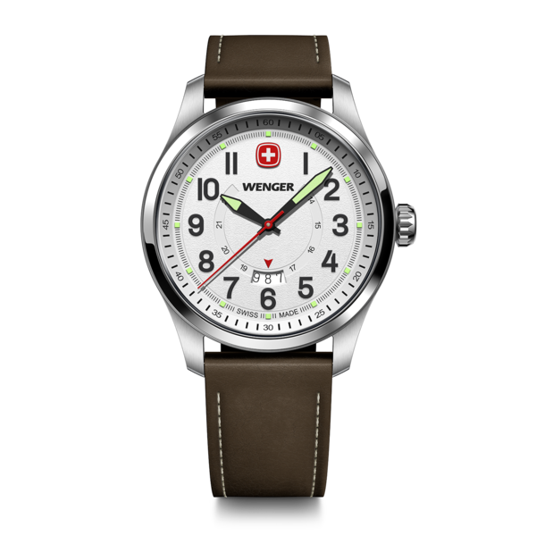 Herrenuhr silber-braun Ø 43 mm