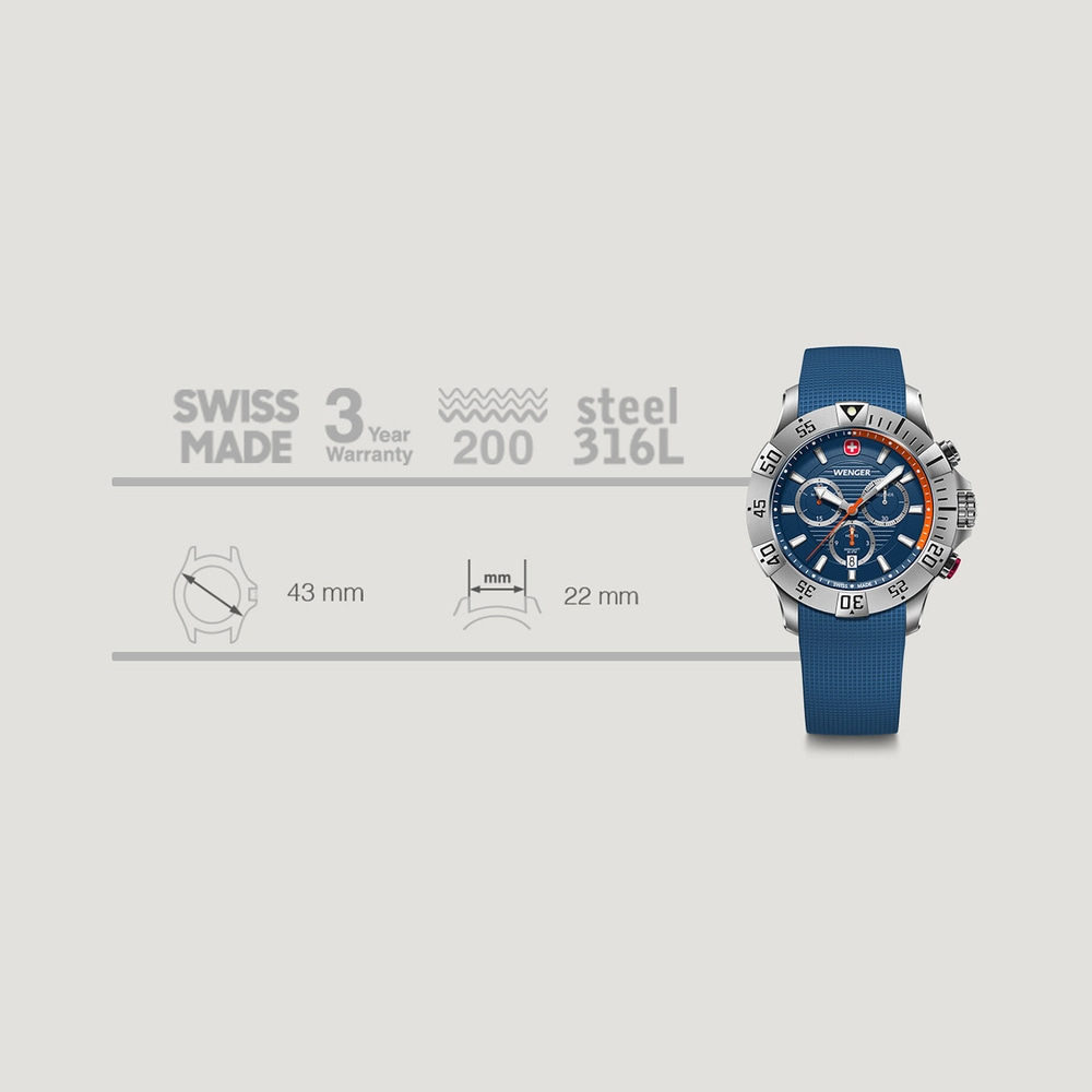 Chrono Herrenuhr blau Ø 43 mm