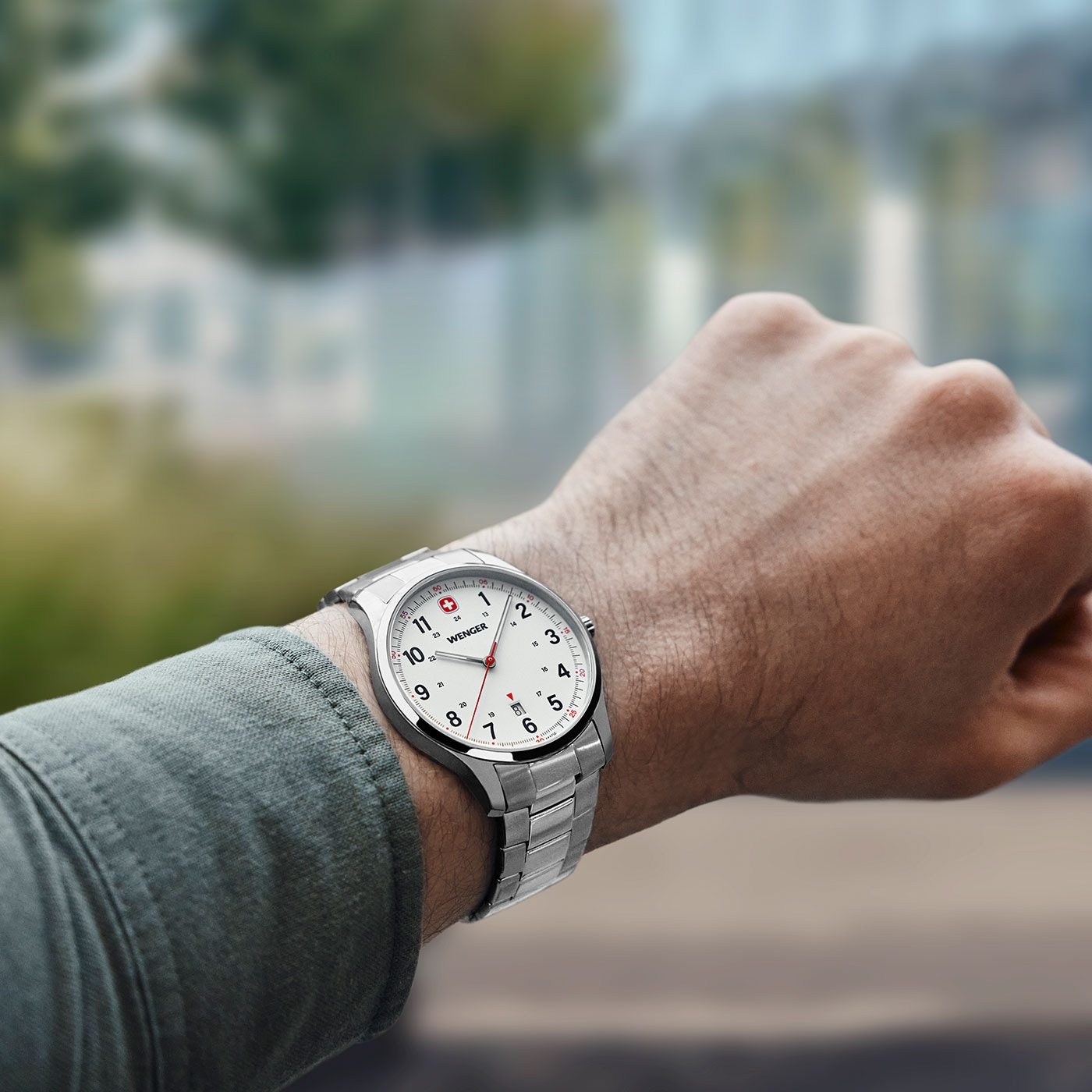 Herrenuhr weiß Ø 42 mm