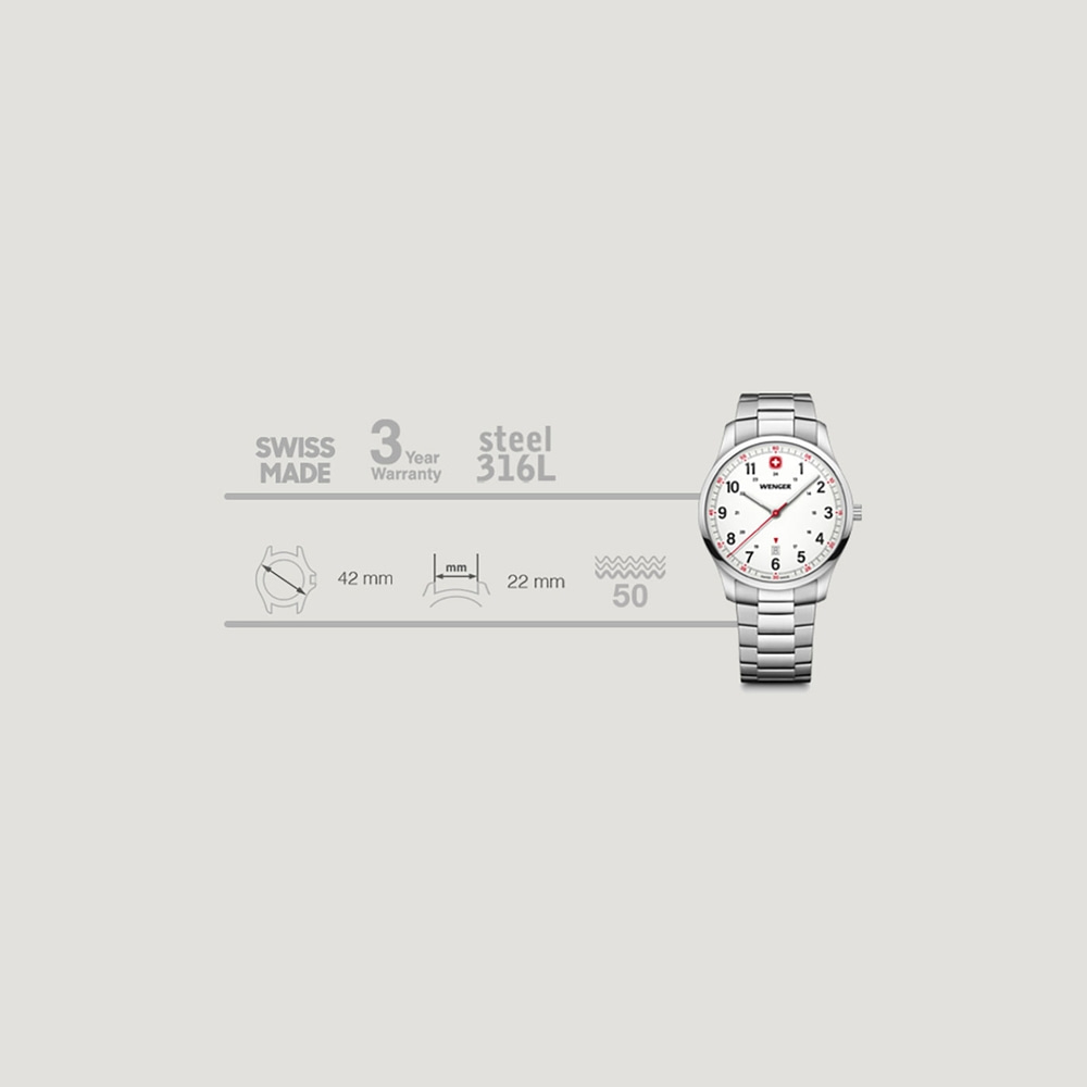 Herrenuhr weiß Ø 42 mm