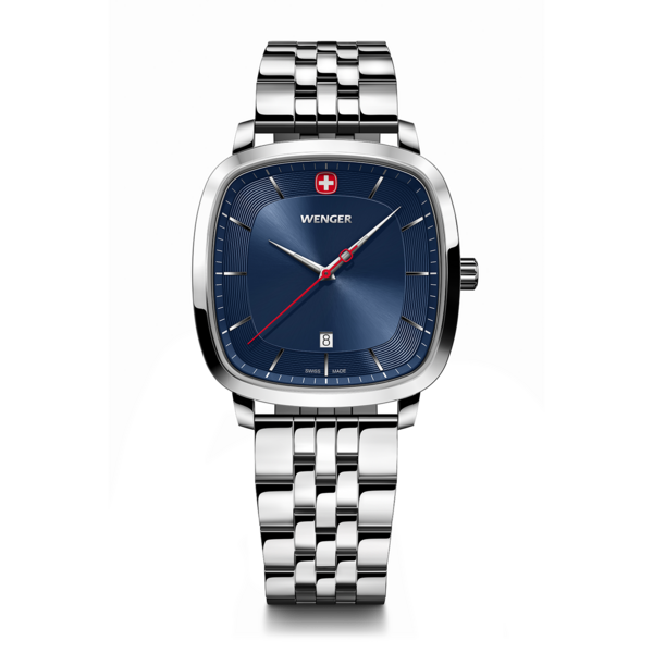 Herrenuhr silber-blau Ø 37 mm