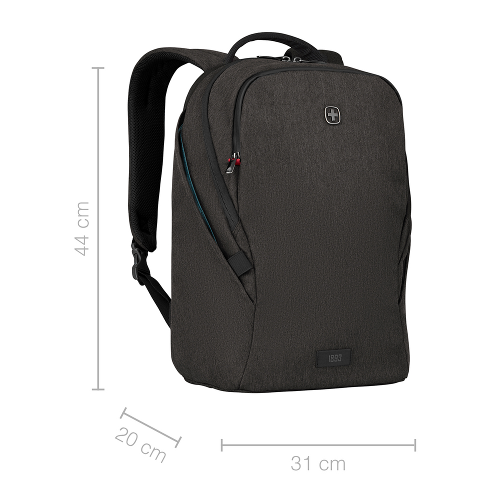 16 Zoll Laptop-Rucksack mit Tablet-Fach, graumeliert