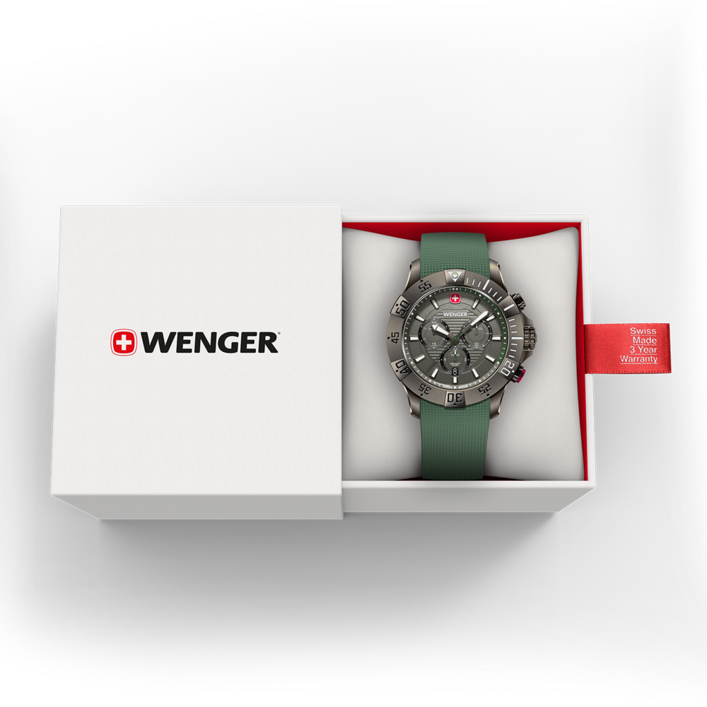 Chrono Herrenuhr grün-grau Ø 43 mm