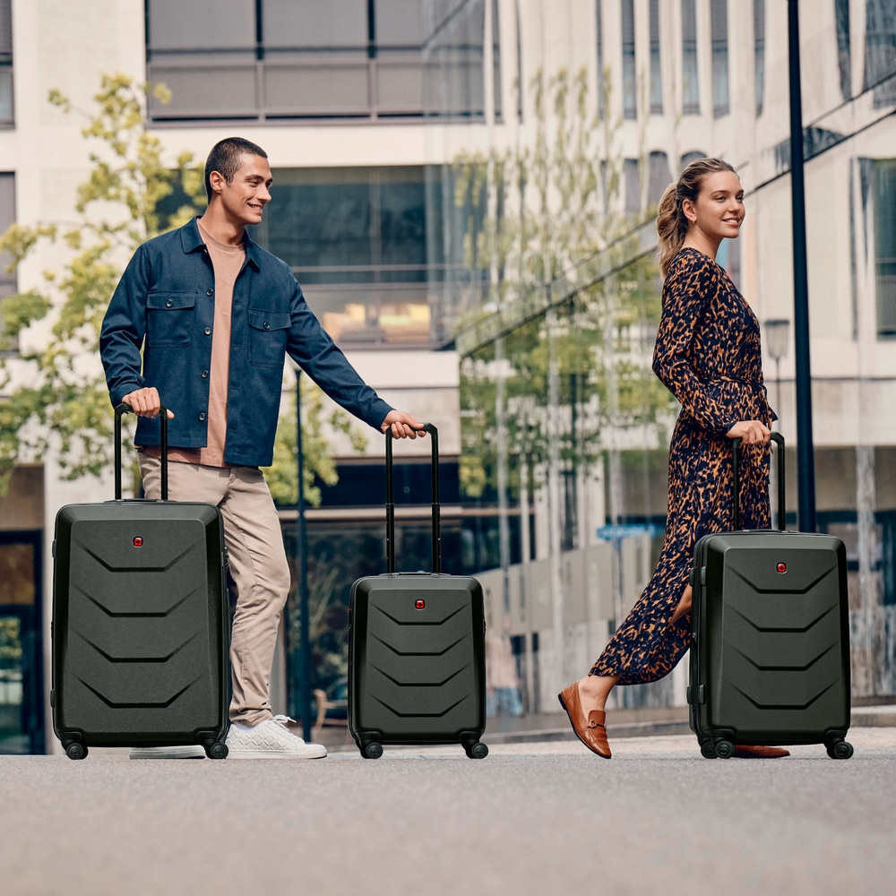 Mittelgroßer Schalenkoffer mit 4 Rollen, anthrazit