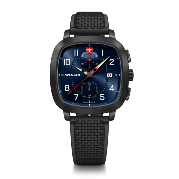 Chrono Herrenuhr schwarz-blau Ø 39,5 mm