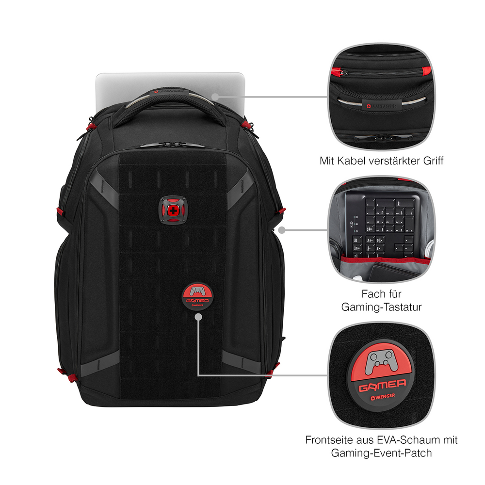 17,3 Zoll Gaming-Laptop-Rucksack mit Tablet-Fach