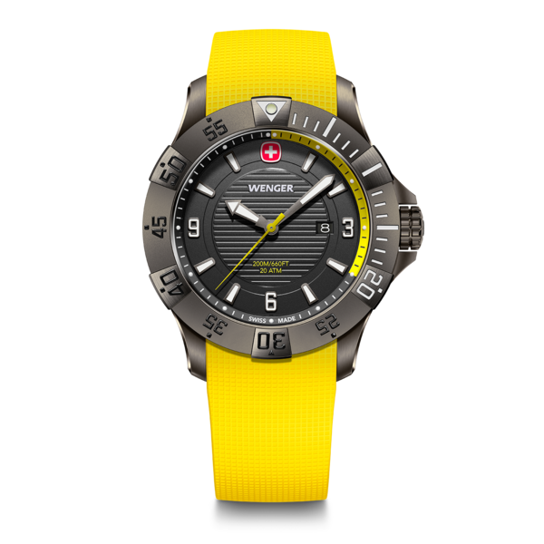 Herrenuhr gelb-grau Ø 43 mm