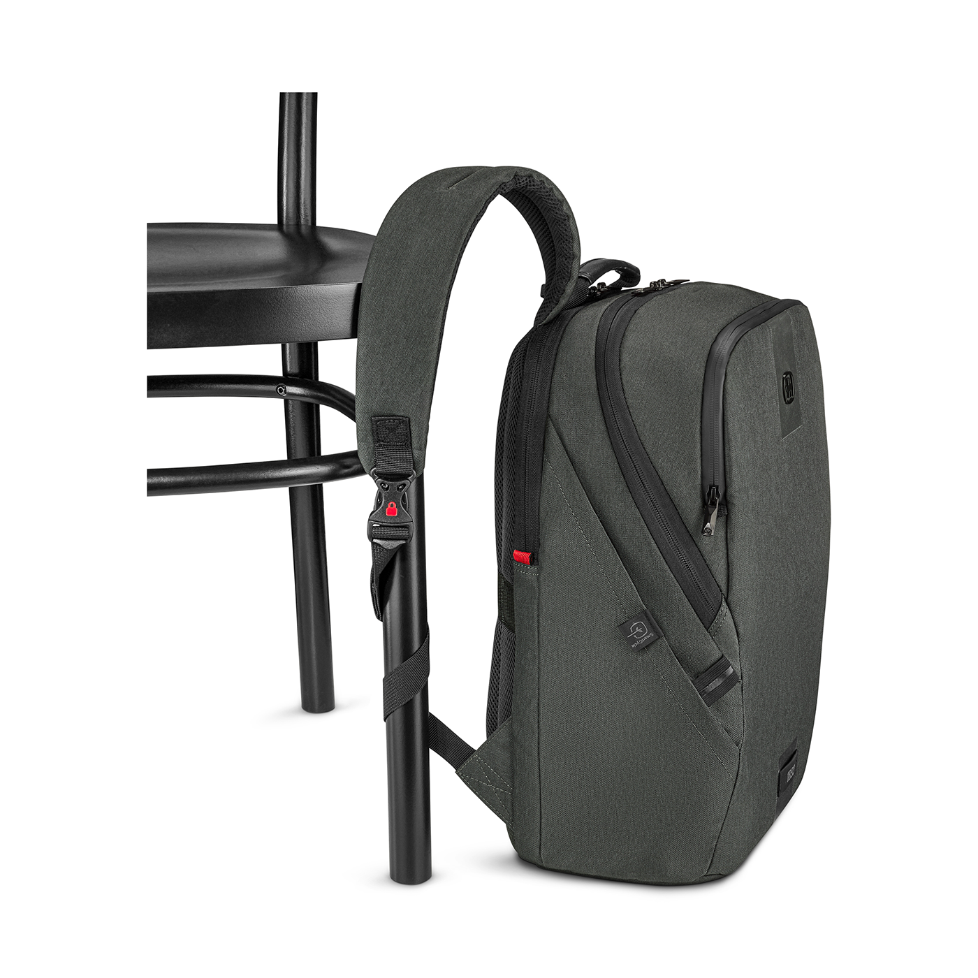 16 Zoll Laptop-Rucksack mit Tablet-Fach, kohlefarben