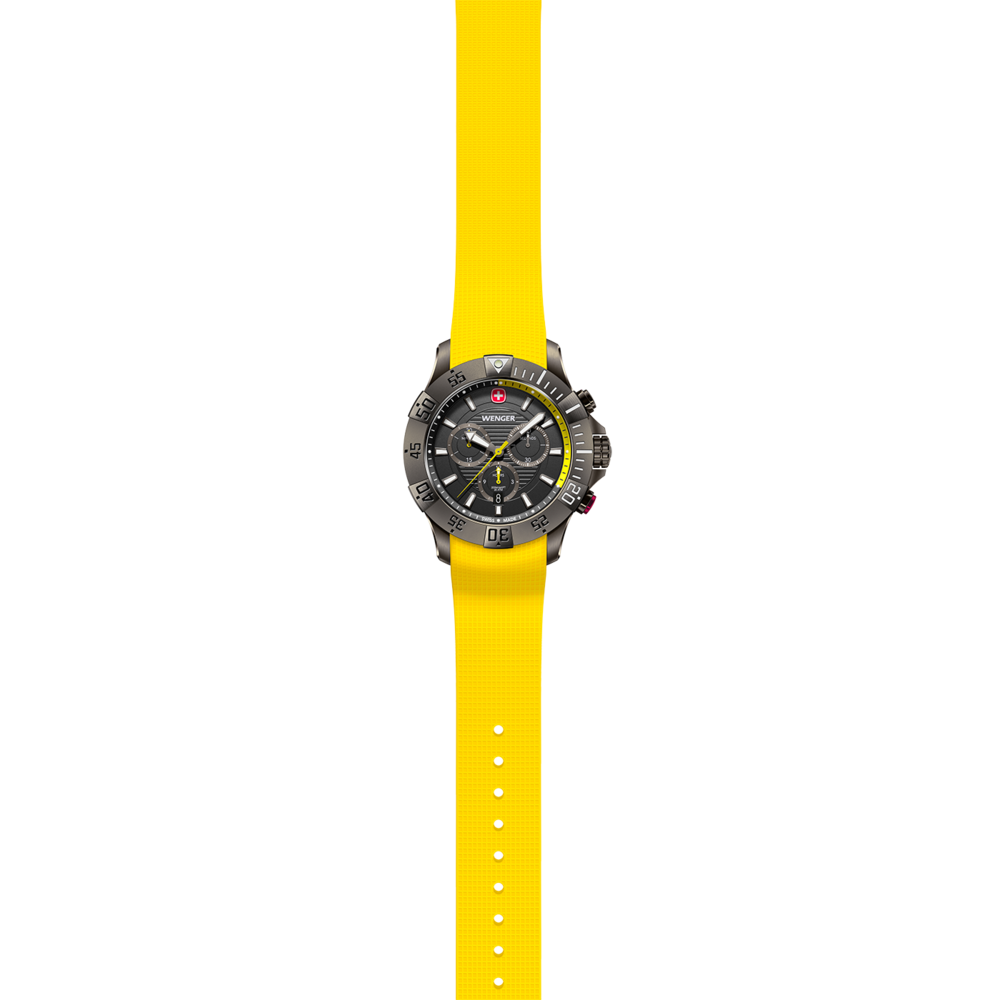Chrono Herrenuhr gelb-grau Ø 43 mm