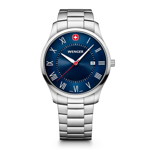 Herrenuhr silber-blau Ø 42 mm