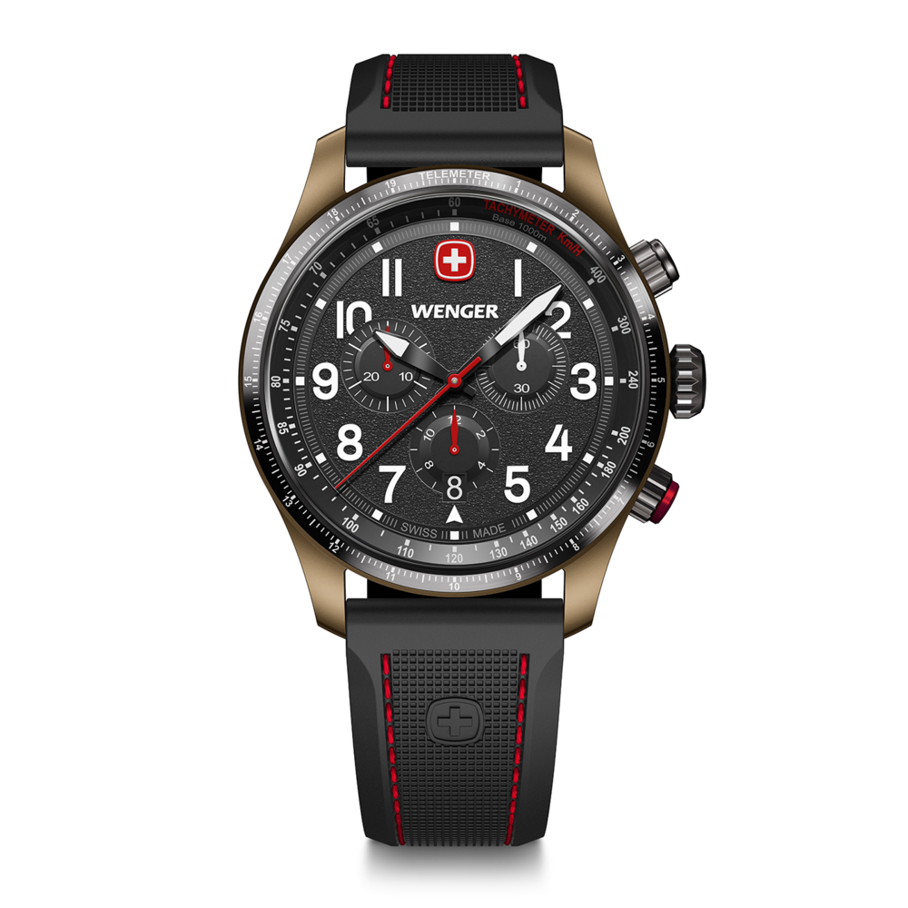 Chrono Herrenuhr schwarz-rosé Ø 43 mm