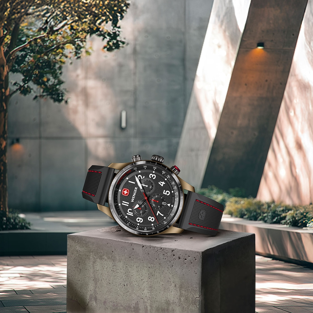 Chrono Herrenuhr schwarz-rosé Ø 43 mm