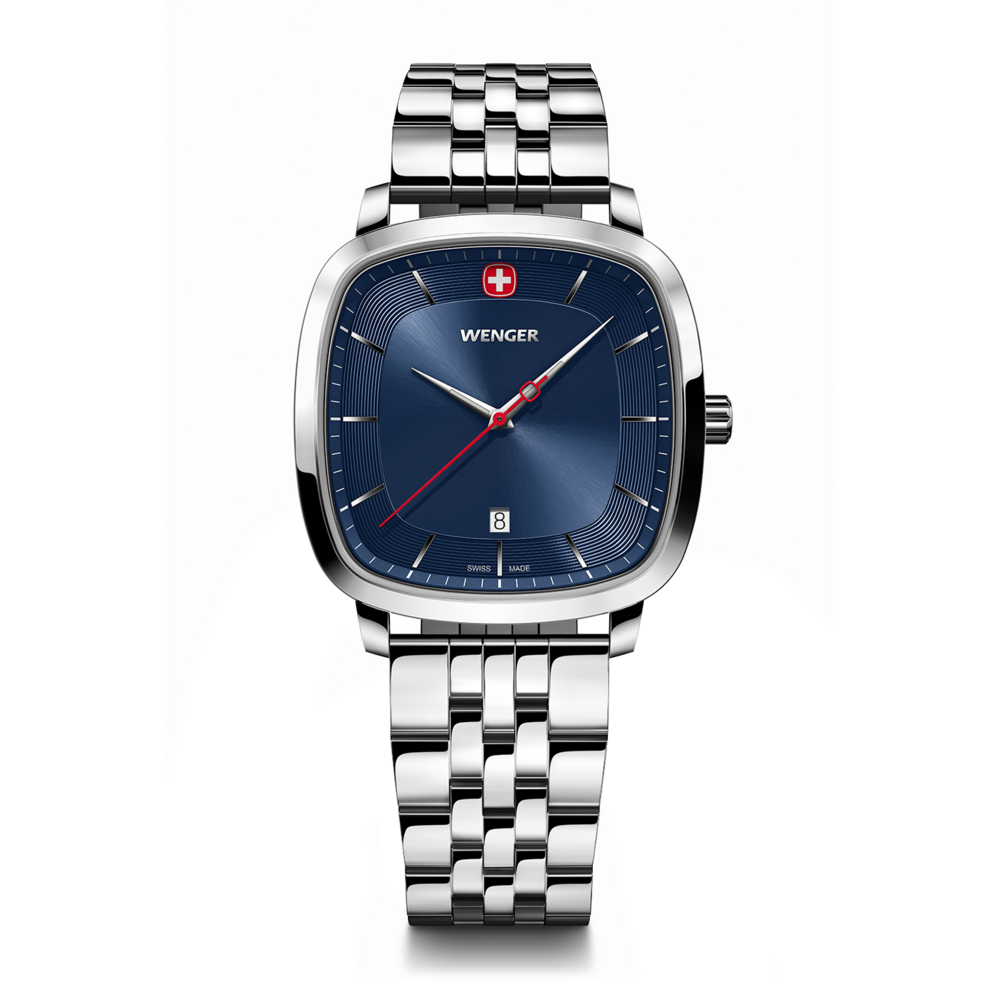 Herrenuhr silber-blau Ø 37 mm
