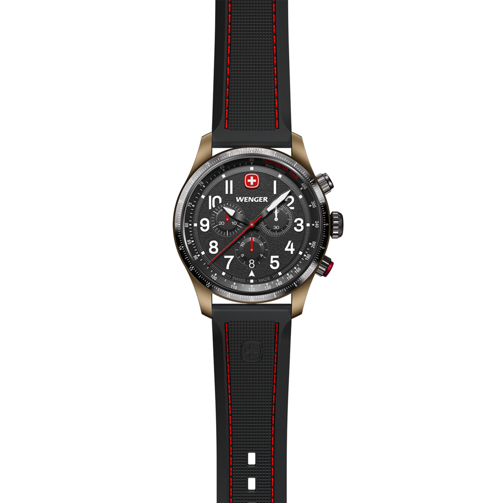 Chrono Herrenuhr schwarz-rosé Ø 43 mm