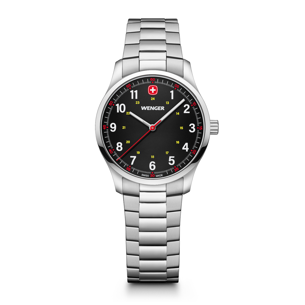 Damenuhr silber, schwarz Ø 34 mm