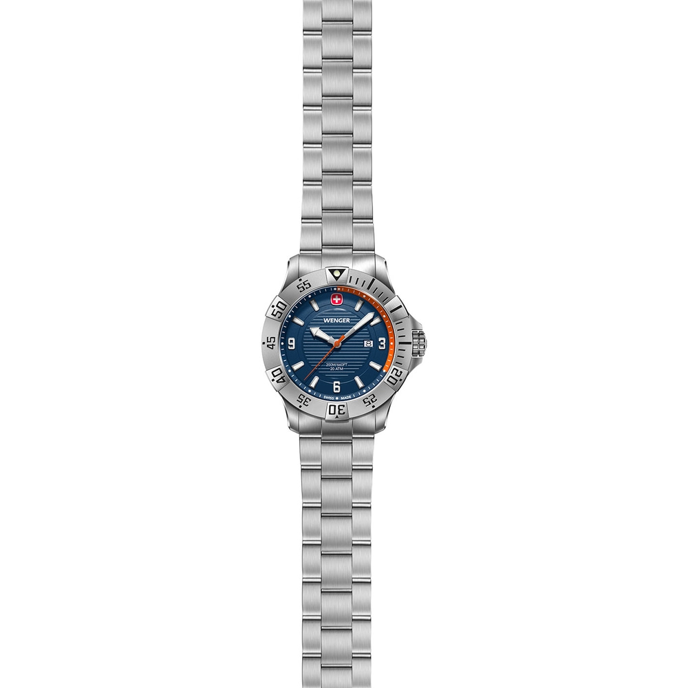 Herrenuhr silber-blau Ø 43 mm