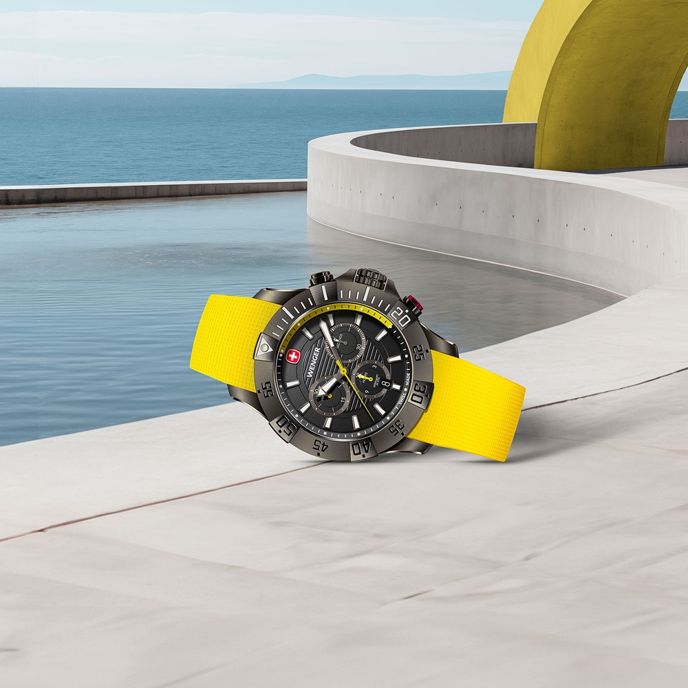 Chrono Herrenuhr gelb-grau Ø 43 mm
