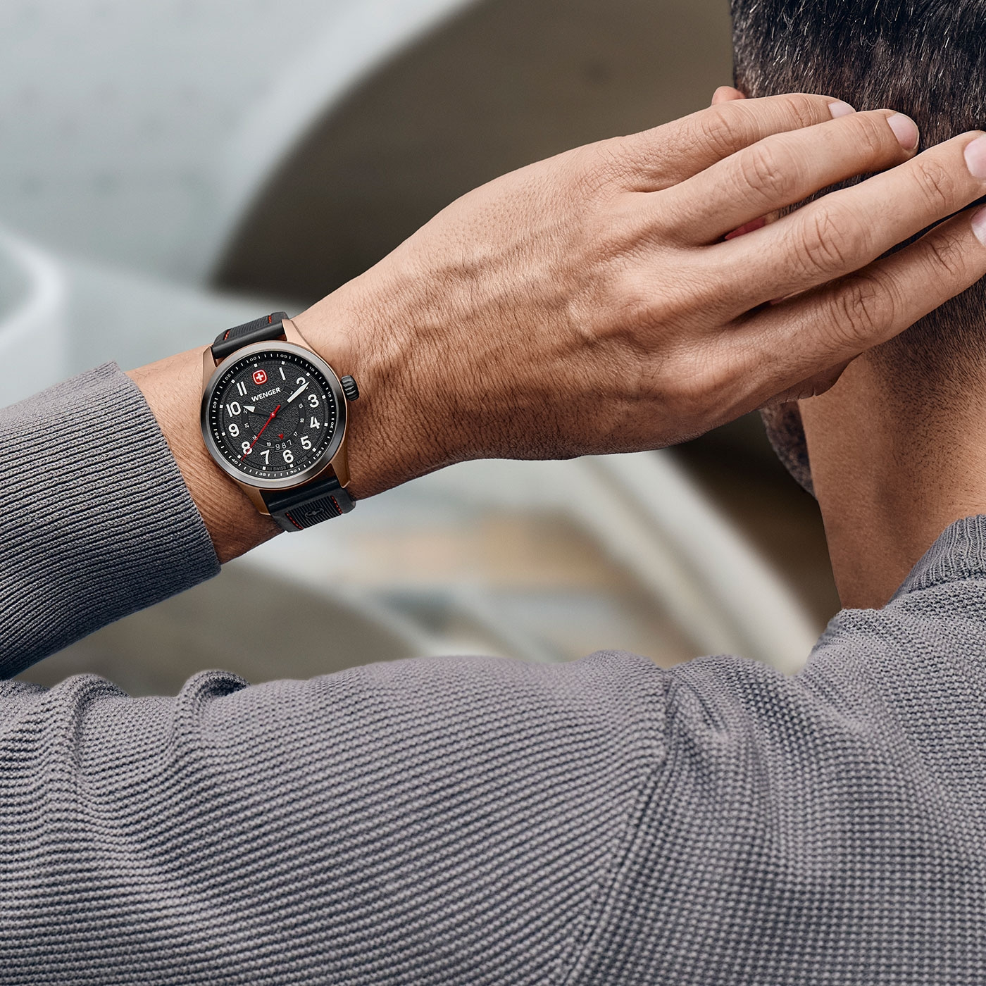 Herrenuhr bronze-schwarz Ø 43 mm